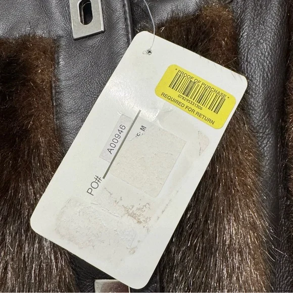 Lisa International Black and Brown Leather Jacket with Faux Fur - Picture 10 of 10